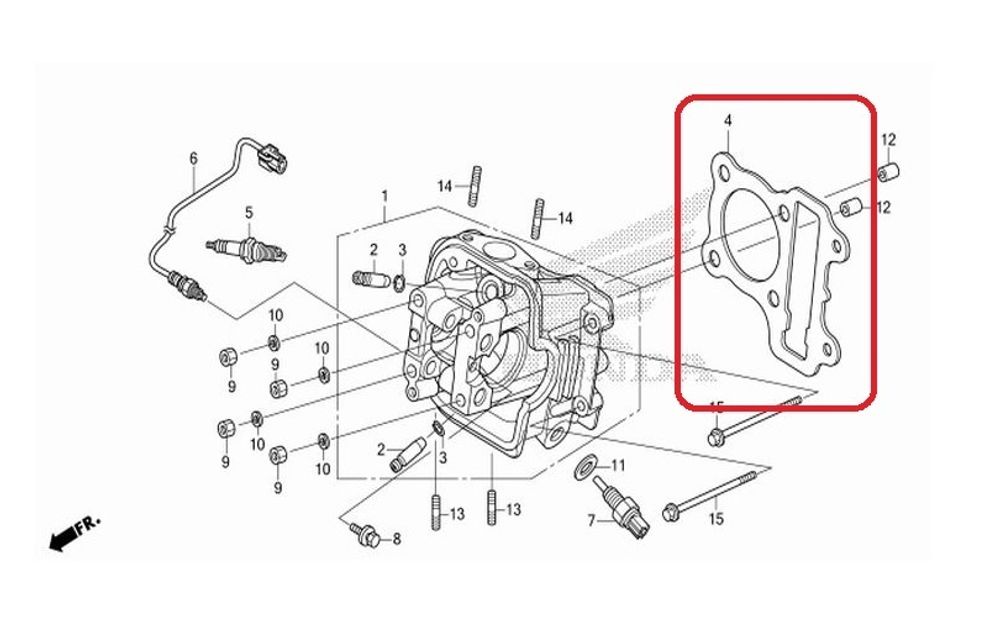 12252-KZL-930. GASKET, CYLINDER HEAD (OS 0.75/1.00). HONDA. Zoomer-x. Zoomerx