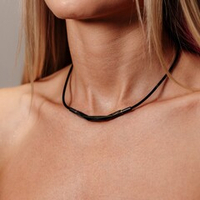 Ожерелье DIAMOND CUT, МЕТАХ, черное, 40 см.