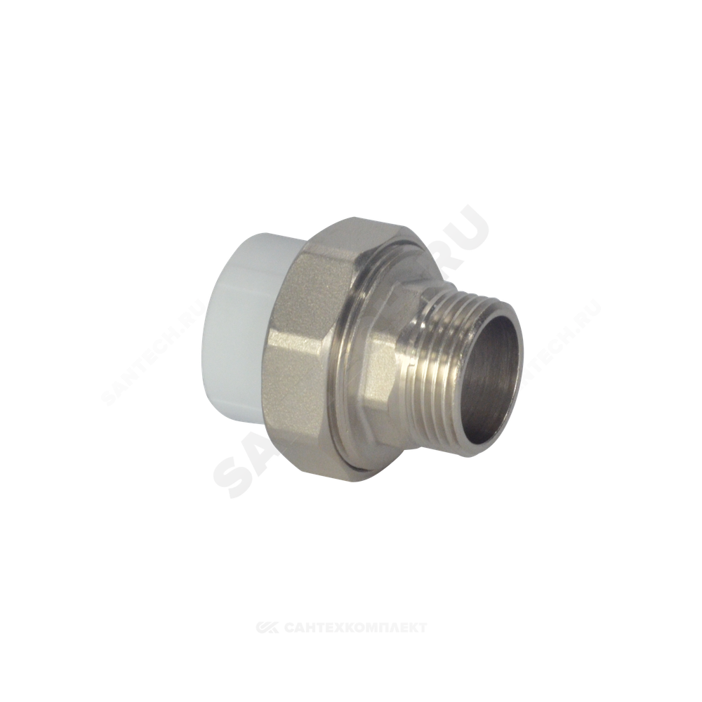 Муфта PP-R комбинированная разъемная белая Дн 25х1" НР VALFEX 10156225