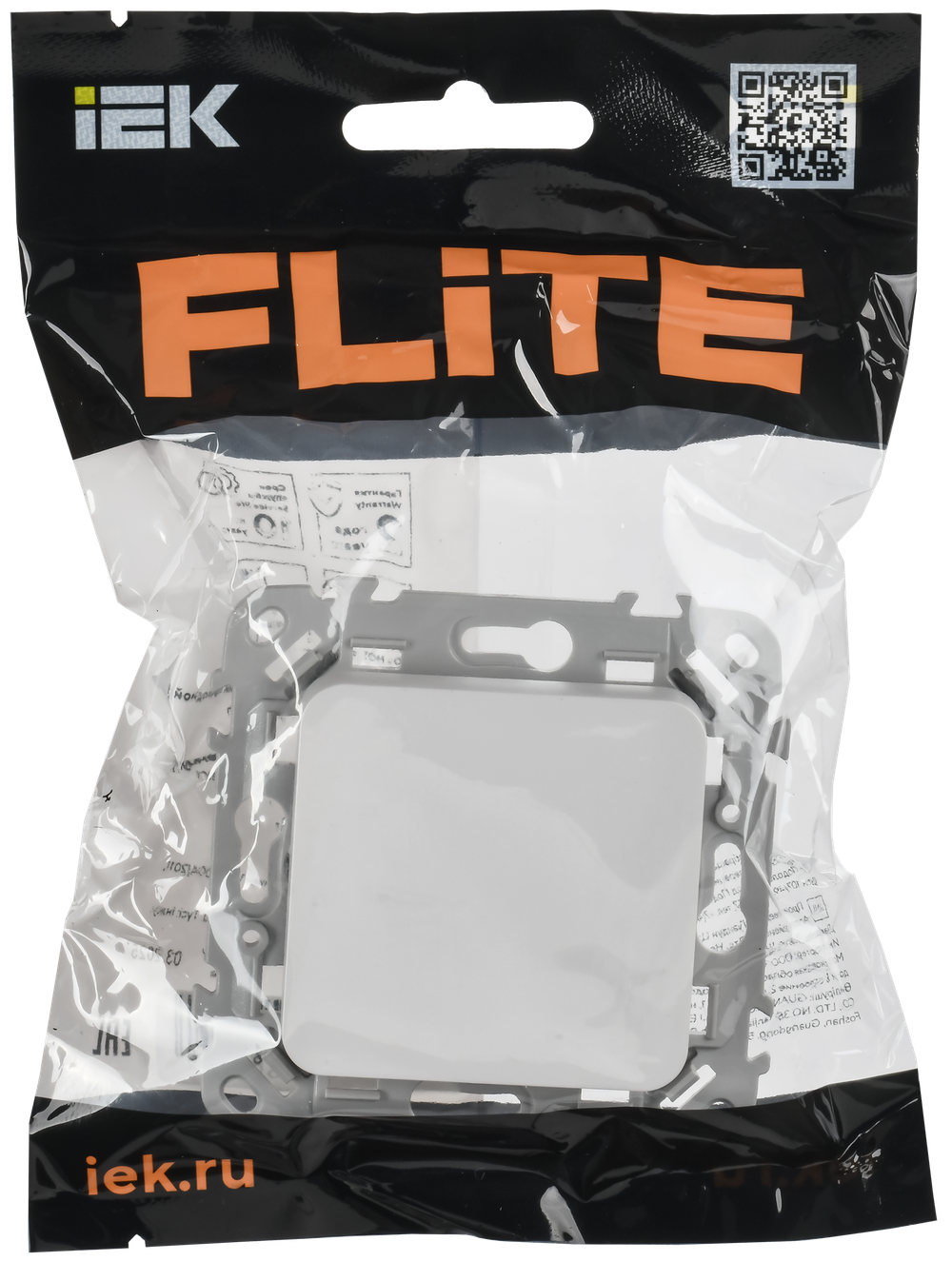 FLITE Выключатель 1-клавишный 2-полюсный 10А ВС6/21-1-2-ФлБ белый IEK