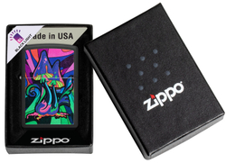 Зажигалка Zippo Counter Culture с покрытием Black Light, латунь/сталь, черная,матовая 38x13x57 мм