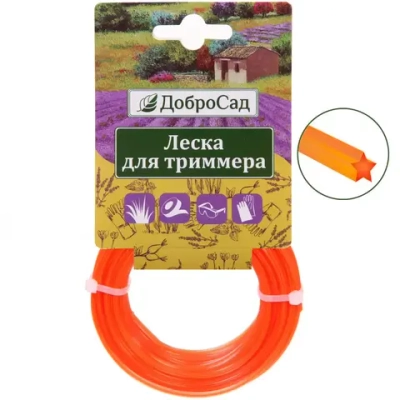 Леска для триммера 2,4мм*10м звезда