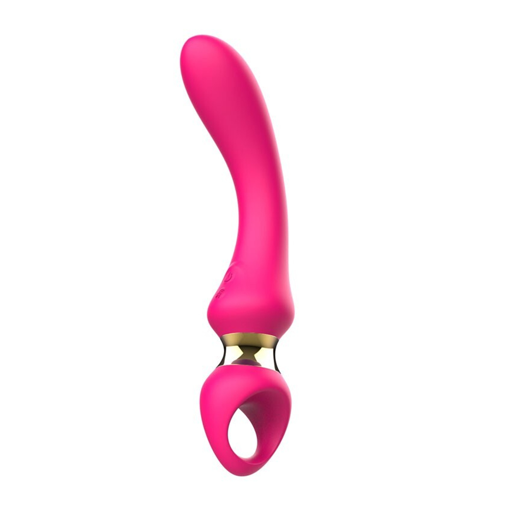 Розовый изогнутый вибромассажер Moon Vibrator - 21,1 см. (Цвет: розовый)