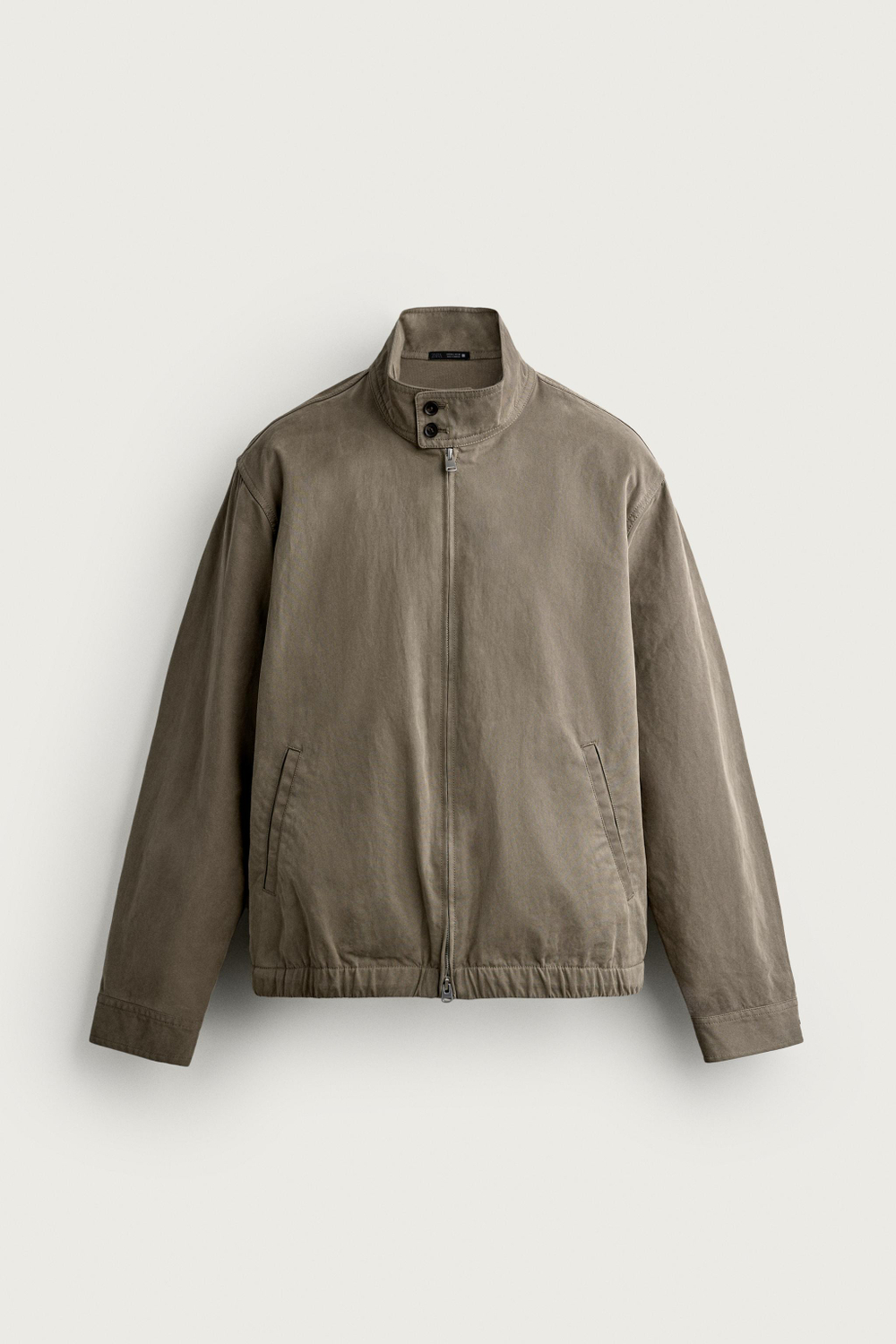 ZARA КУРТКА REGULAR FIT С ЭФФЕКТОМ ПОТЕРТОСТИ, ХАКИ