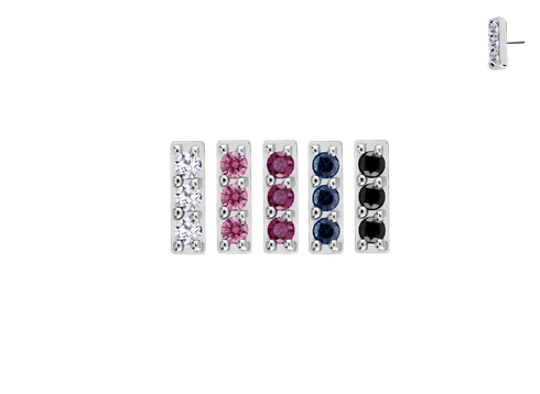 Безрезьбовой прямоугольный топ с 3 кристаллами Premium Zirconia
