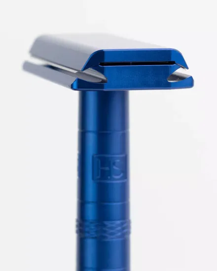 Т-образная бритва (станок) Henson Shaving AL13 v2.0, синяя, Mild
