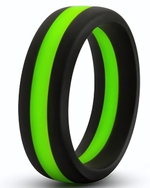Черно-зеленое эрекционное кольцо Silicone Go Pro Cock Ring (Цвет: черный с зеленым)