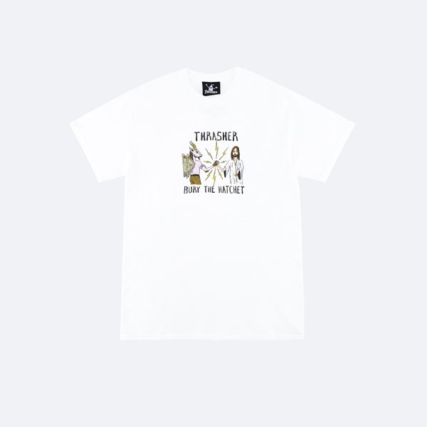 Футболка Thrasher x Toy Machine B.T.H. T-Shirt (white) артикул: - купить в магазине Дайс