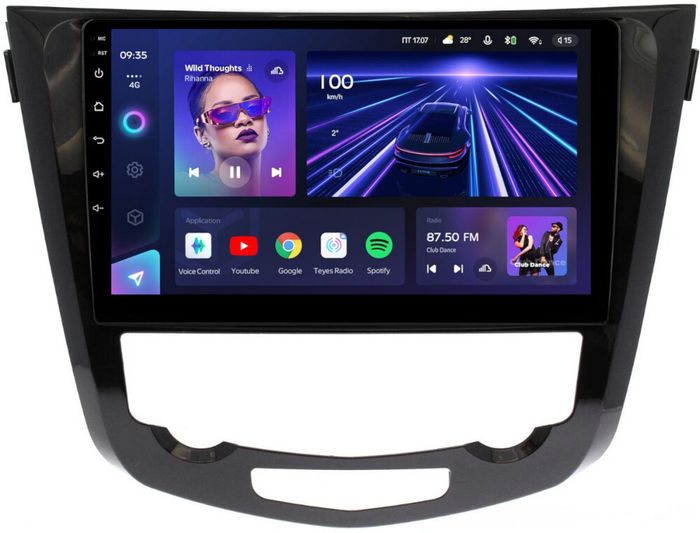 Магнитола для Nissan X-Trail T32, Qashqai J11 2014-2022 (климат, рамка большая) - Teyes CC3L на Android 10, CarPlay, 4G SIM-слот