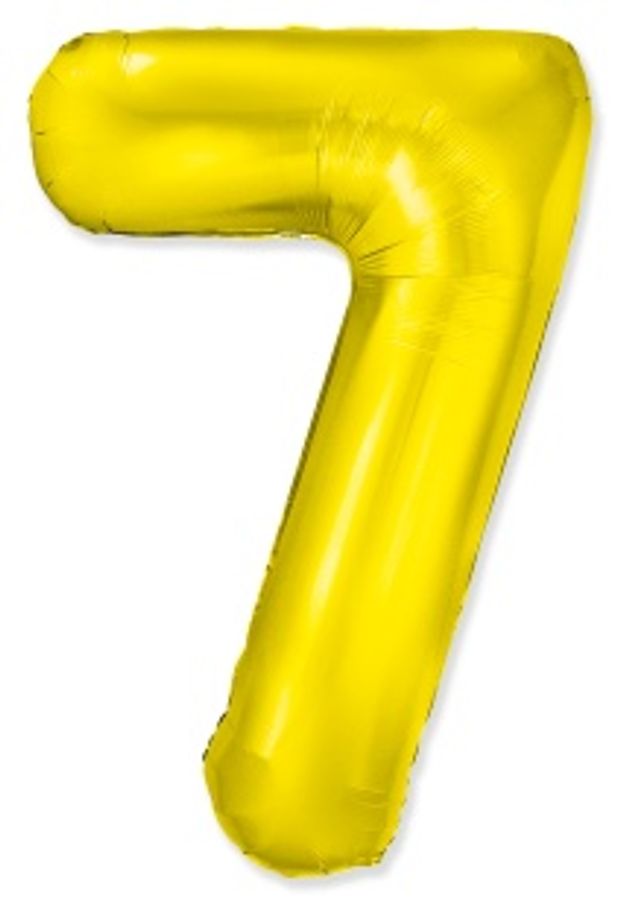 F Шар (40''/102 см) Цифра, 7 Slim, Золото(БГ-60)