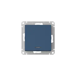 Переключатель проходной одноклавишный с подсветкой, схема Systeme Electric AtlasDesign Аквамарин, самозажимные клеммы ATN001163S
