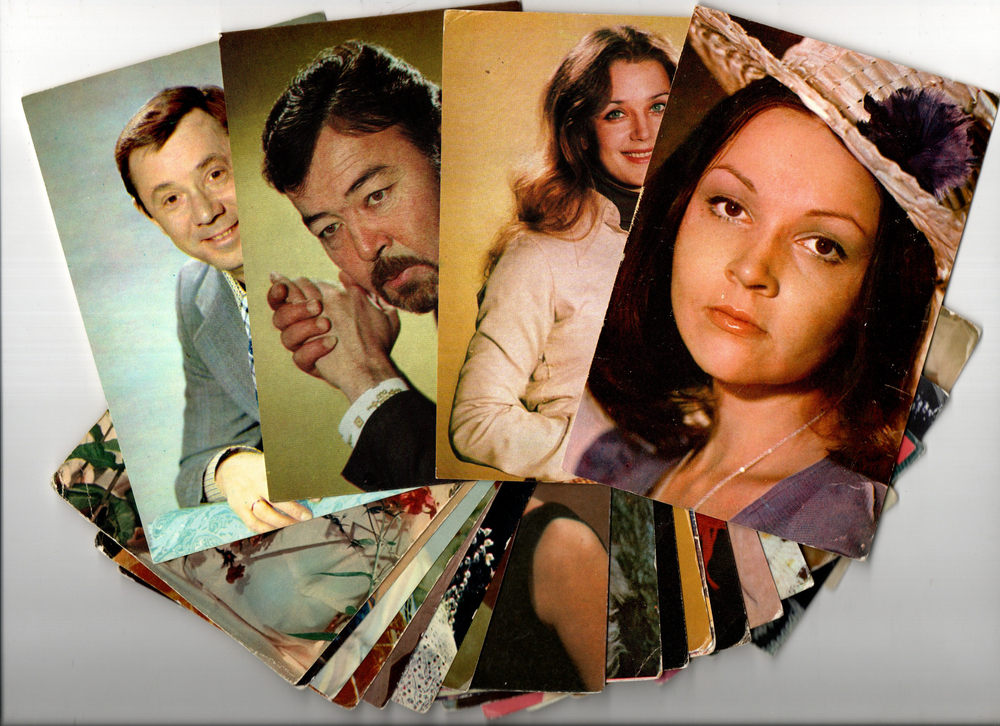№32 Открытки Артисты и актёры СССР 1970–1980-е г. 25 штук. Цветные, чистые, без повторов