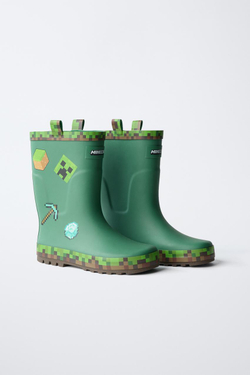 ZARA РЕЗИНОВЫЕ САПОГИ MINECRAFT © MOJANG AB. ™, ЗЕЛЕНЫЙ