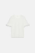 ХЛОПКОВАЯ ФУТБОЛКА С ОБОРКАМИ — ZARA