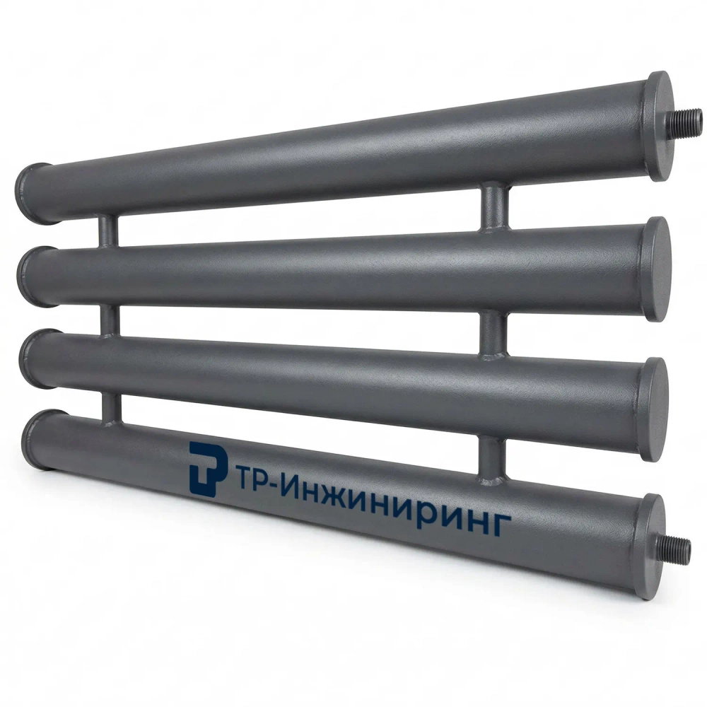 Регистр отопления РСП-4x57x3,0-9000 четырёхрядный секционный с плоскими заглушками