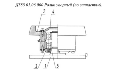 Д588 01.06.000 Ролик упорный (в сборе)