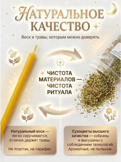 Свечи восковые натуральные желтые, 80 шт