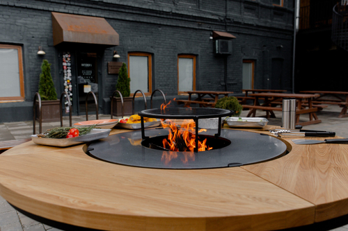 Дровяной гриль-стол Elbrus Grill Тибет 850 (диаметр стола 1490 мм)