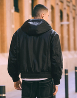 Мужская куртка из искусственной кожи с капюшоном - BERSHKA