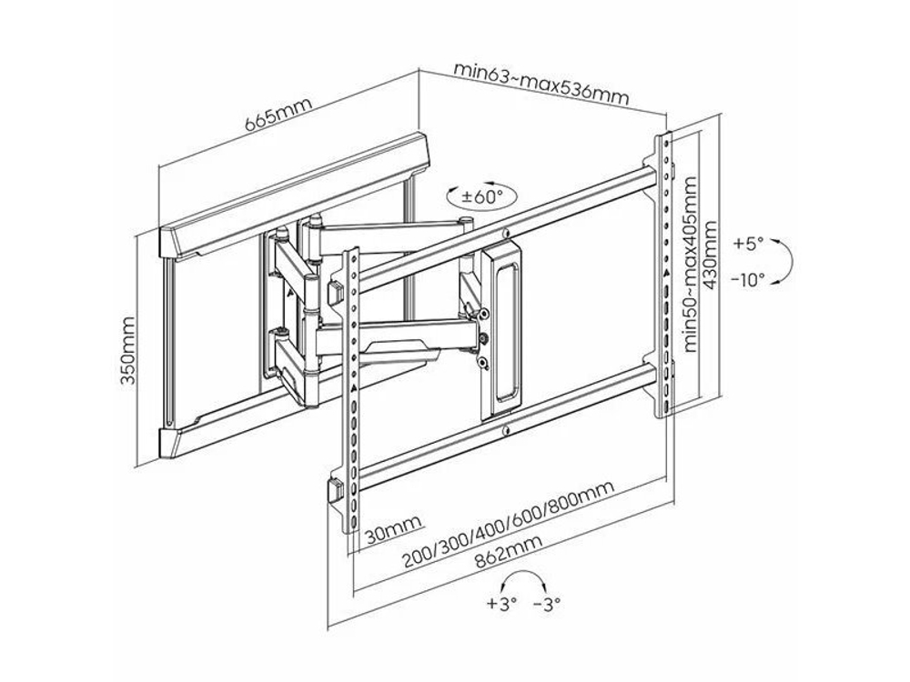 Наклонно-поворотный кронштейн iTECHmount PTRB-840EST