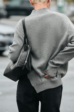 ZARA СВИТЕР СО СКЛАДКАМИ, СЕРЫЙ