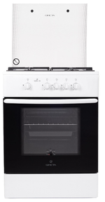 Плита газовая GRETA 600 15 белая ЧР (стеклянная крышка)