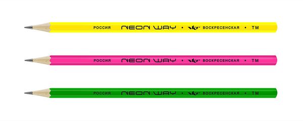 Карандаш чернографитный (набор) ОПП неон ТМ (HB) 10х3 шт, Ассорти Neon way 3P-1545, ВКФ 3P-1545
