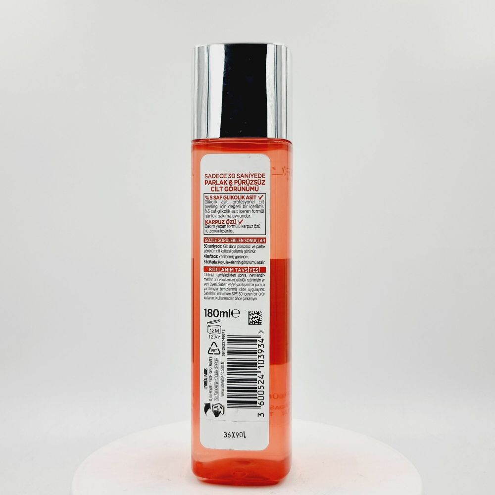 Тоник-пилинг с 5% гликолевой кислотой L'Oreal REVITALIFT, с экстрактом арбуза и алоэ, 180 мл (Франция)