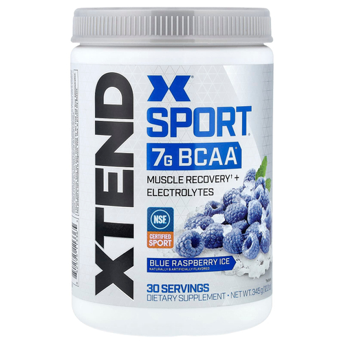 XTEND, Sport, 7 г аминокислот с разветвленной цепью (BCAA), со вкусом голубой малины, 345 г (12,2 унции)