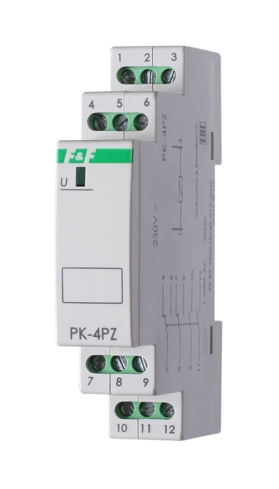 Реле промежуточное (электромагнитное) PK-4PZ-230 230В AC/DC 4х8А 2P 2Z IP20 Реле промежуточное (электромагнитное) PK-4PZ-230 230В AC/DC 4х8А 2P 2Z IP20