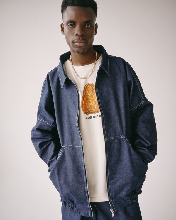 Куртка Zip-Up Shirt Jacket Denim Dark Blue - фото 1