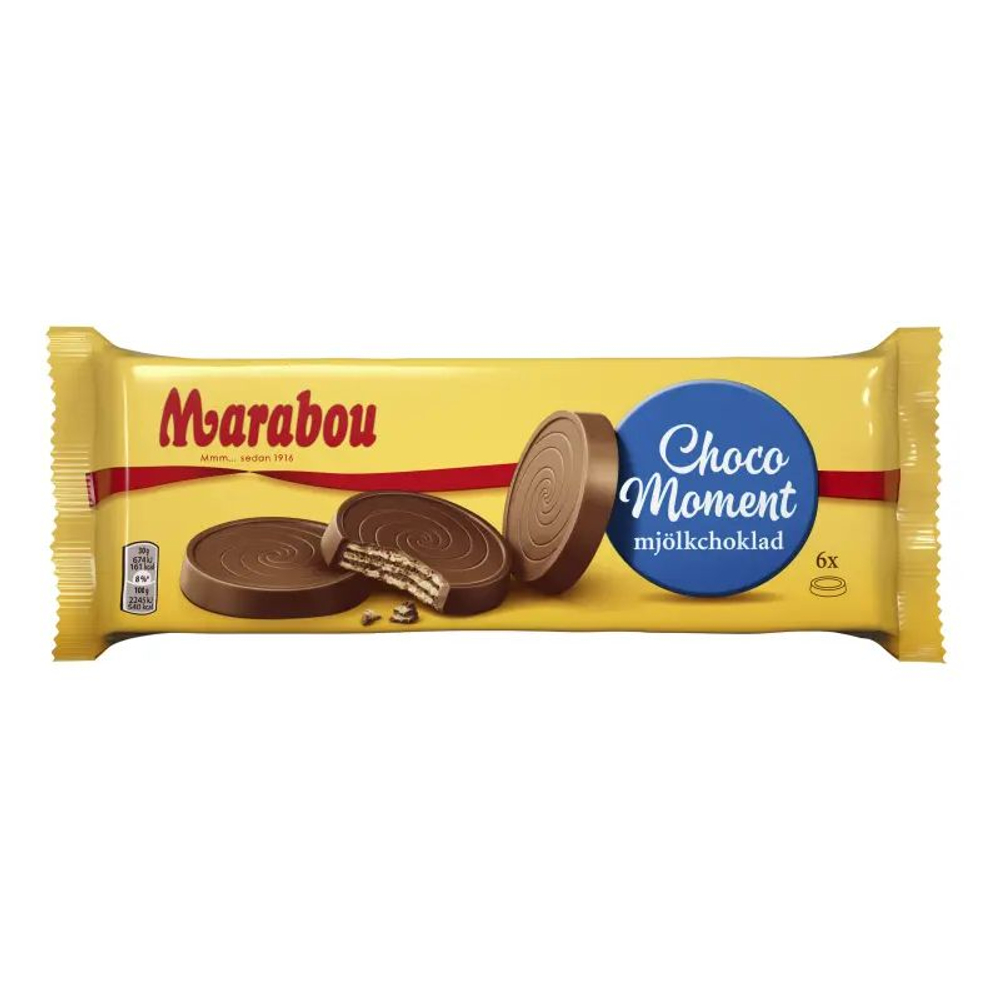Marabou Печенье в молочном шоколаде Choco Moment 180 г (из Финляндии)