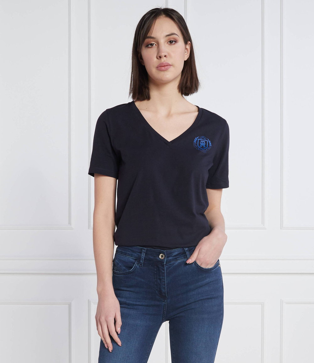 футболка crest v-nk Tommy Hilfiger - темно-синий(WW0WW37204)