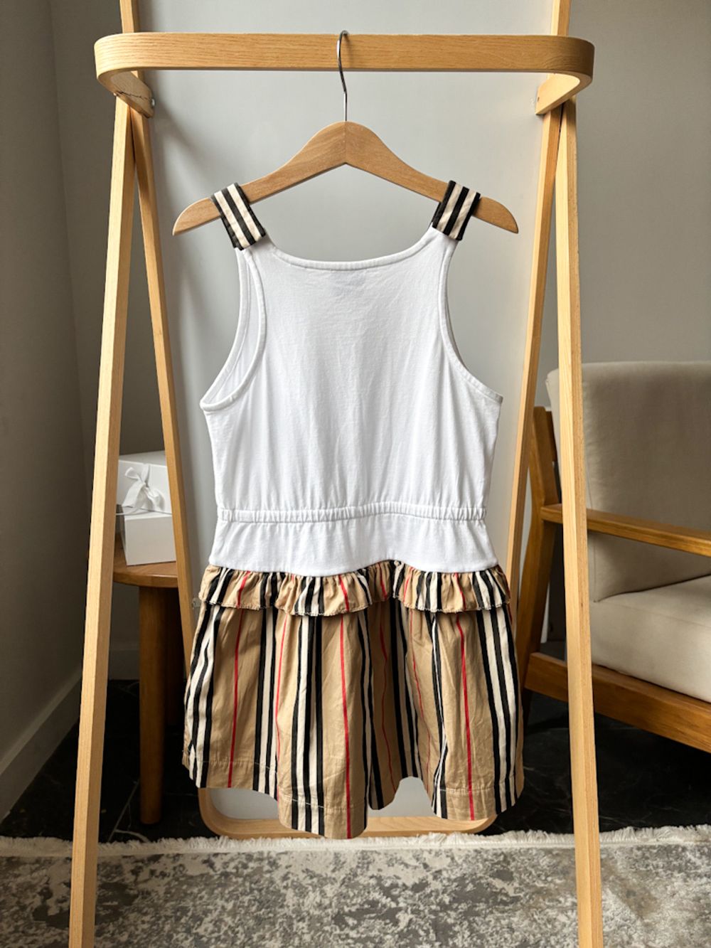 Хлопковое платье сарафан Burberry, 128