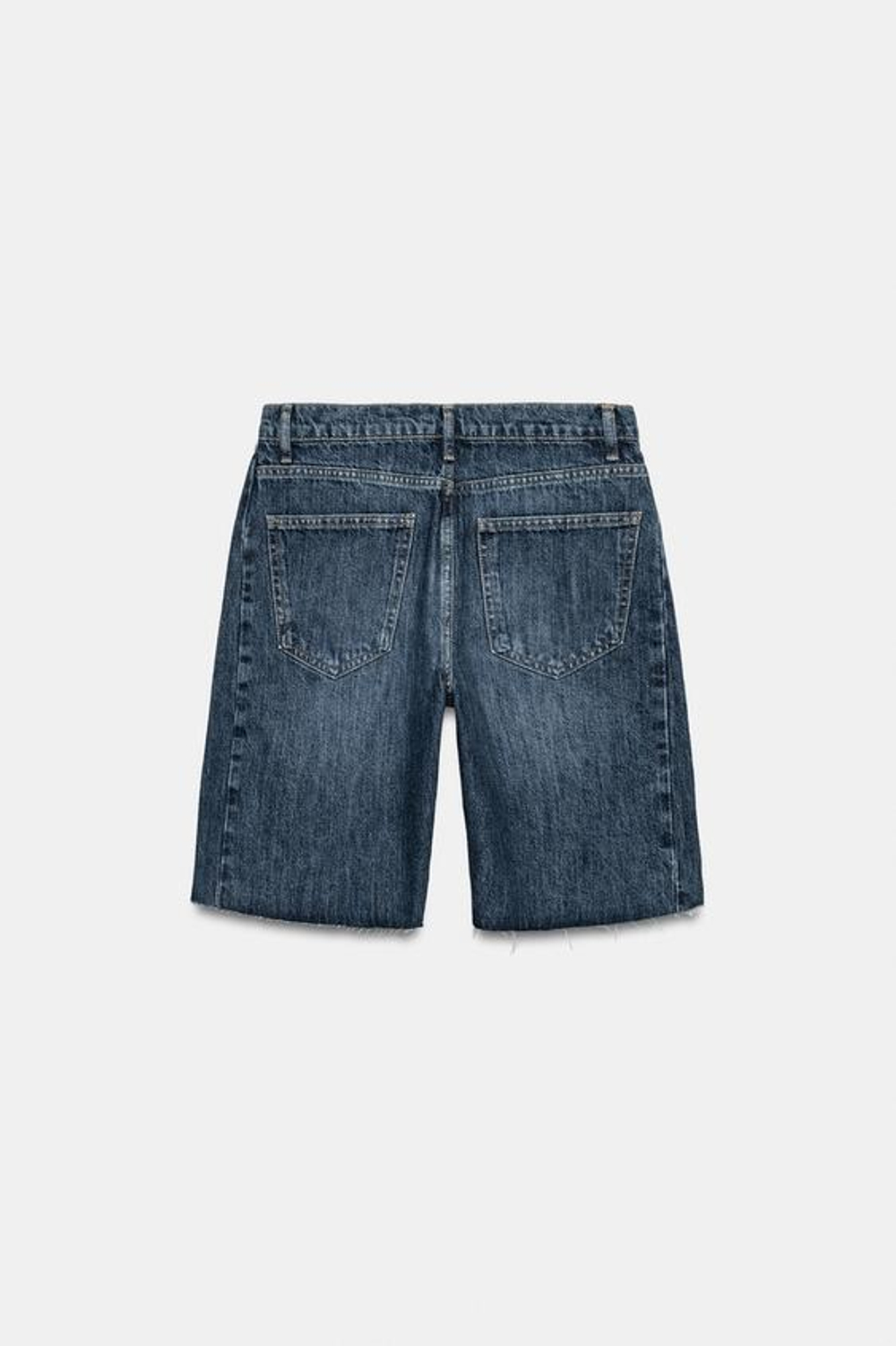 ZARA ДЖИНСОВЫЕ ШОРТЫ RELAXED СО СРЕДНЕЙ ПОСАДКОЙ — ZW COLLECTION, ВЫЦВЕТШИЙ СИНИЙ