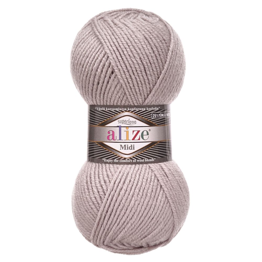 Пряжа Alize (Ализе) Superlana Midi / уп.5 мот. по 100 г, 170м, 652 пепельный A