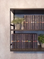 Полка настенная книжная тройная лофт Графит