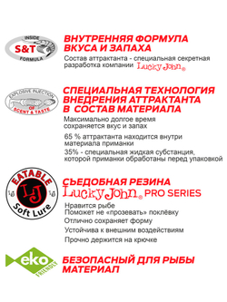 Твистеры съедобные LJ Pro Series BALLIST 2.5in (6,3 см), цв. 071, 10 шт.