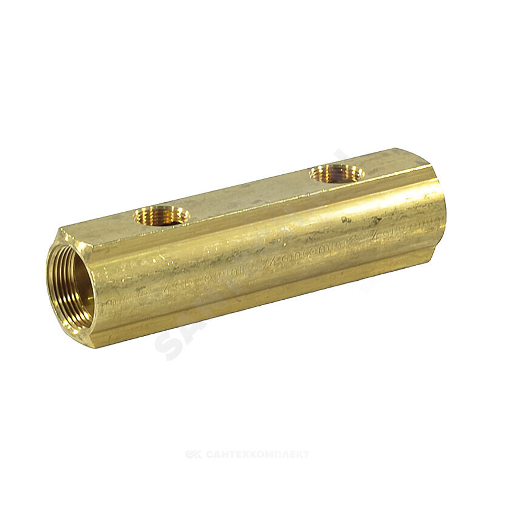 Коллектор латунь 1 1/4" ВР/ВР на 6 вых 3/4" ВР м/о 100мм R582A Giacomini R582AY006