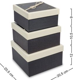 Packing Symphony WF-81-A Набор коробок из 3шт «Квадрат» цв.графитовый