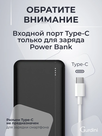Дополнительный аккумулятор Gurdini Business Series GPBS-02B 20000 mAh Black