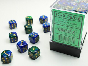 Chessex 36-D6 set Gemini Blue-Green/Gold