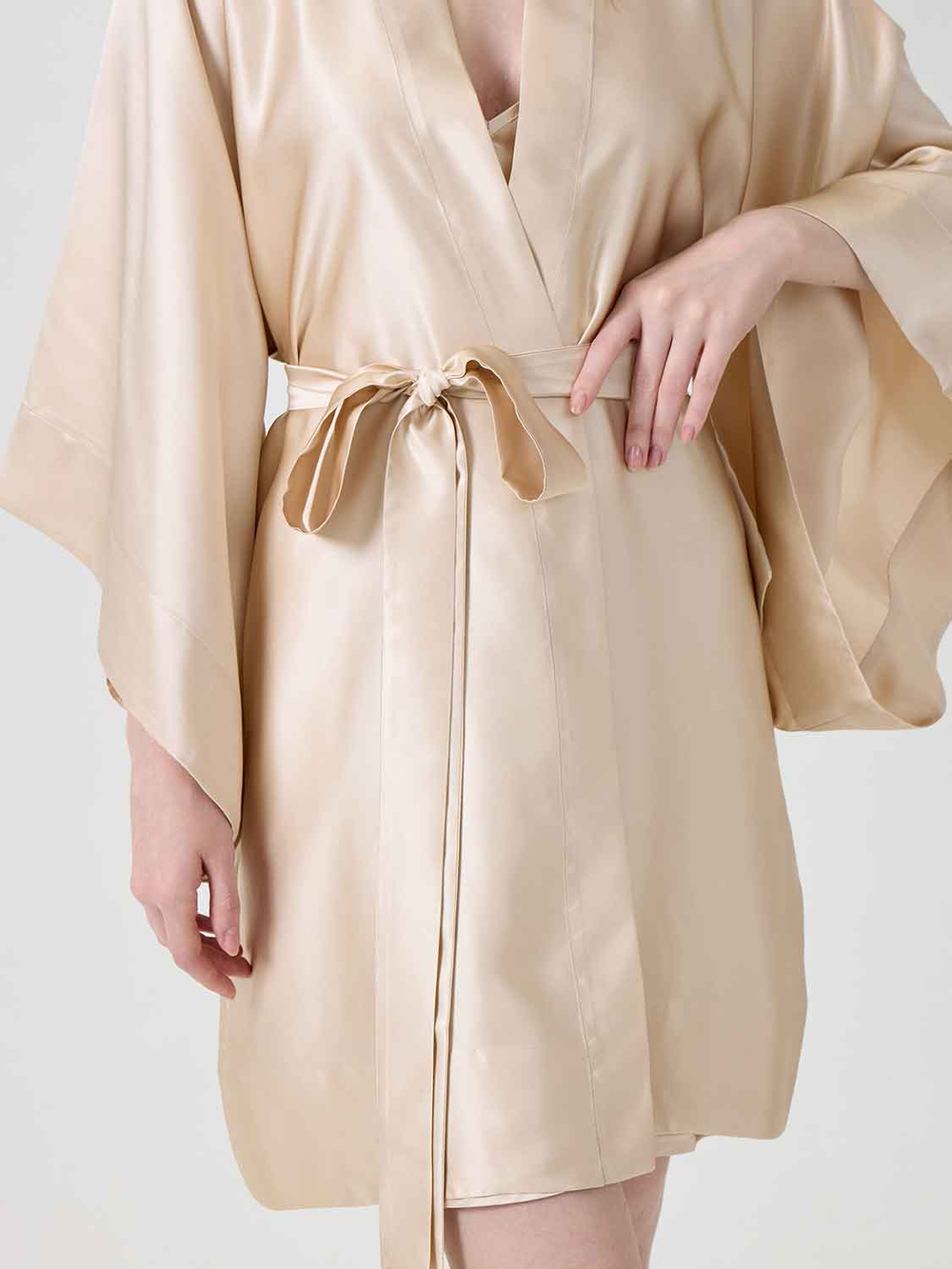 Халат кимоно OnSilk Assami mini Карамель S