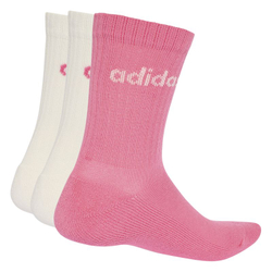 Носки Adidas Kids Linear Crew 3P - off white/pink fusion/off white