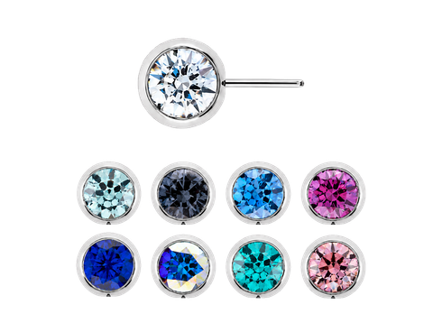 Безрезьбовой топ для штанги с кристаллом Premium Zirconia