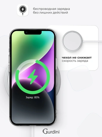Чехол накладка iPhone 14 Plus 6.7" Gurdini силикон Ultra Twin 1 mm прозрачный