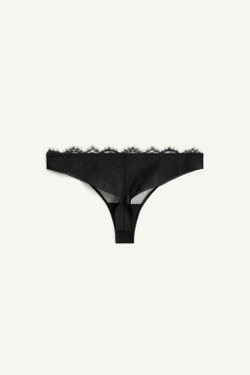 ZARA КРУЖЕВНЫЕ ТРУСИКИ - LIMITED EDITION , ЧЕРНЫЙ