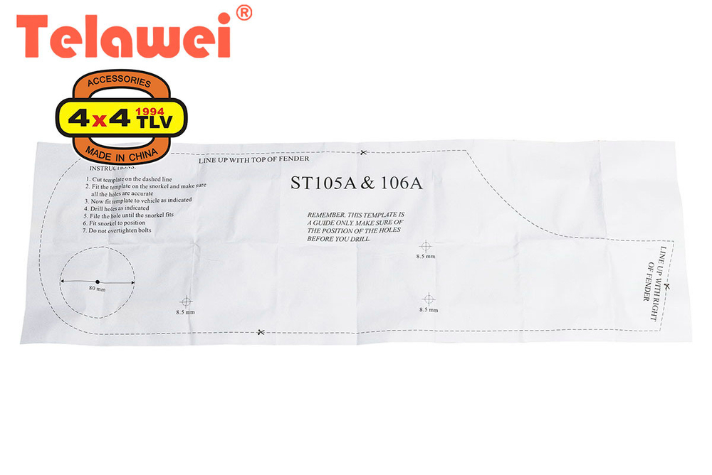 Шноркель Telawei для Toyota Hilux 1989-1997 2.4, 3.0D STH106A