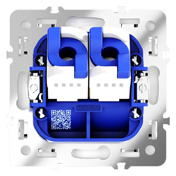 Розетка компьютерная двойная RJ45+RJ45 Cat 6 Voltum S70 Белый глянцевый VLS060201