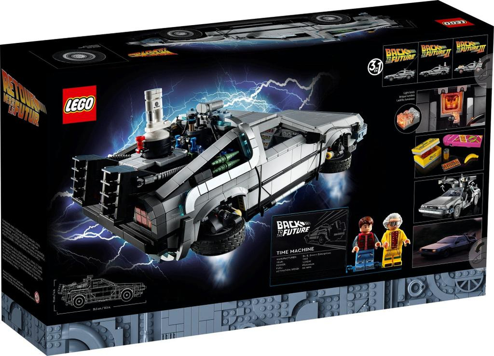 Конструктор Лего Айконс Машина времени «Назад в будущее» | LEGO Icons Time Machine - 10300, 1872 деталей (18+)